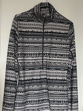 Nike Black & White Patterned Quarter-Zip Sweater
